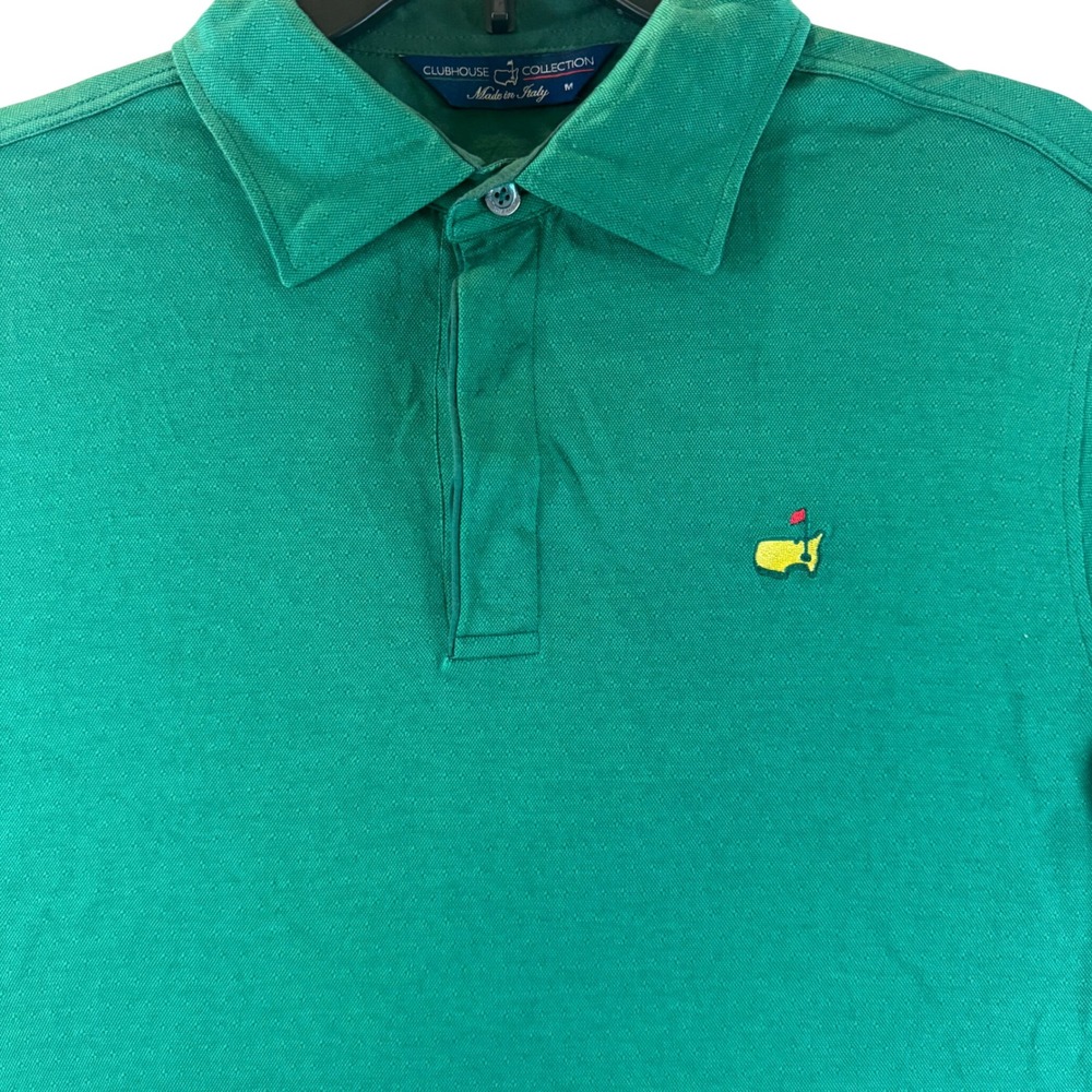 Masters Golf Green Clubhouse Collection Polo Shirt Size M Short Sleeve Italy